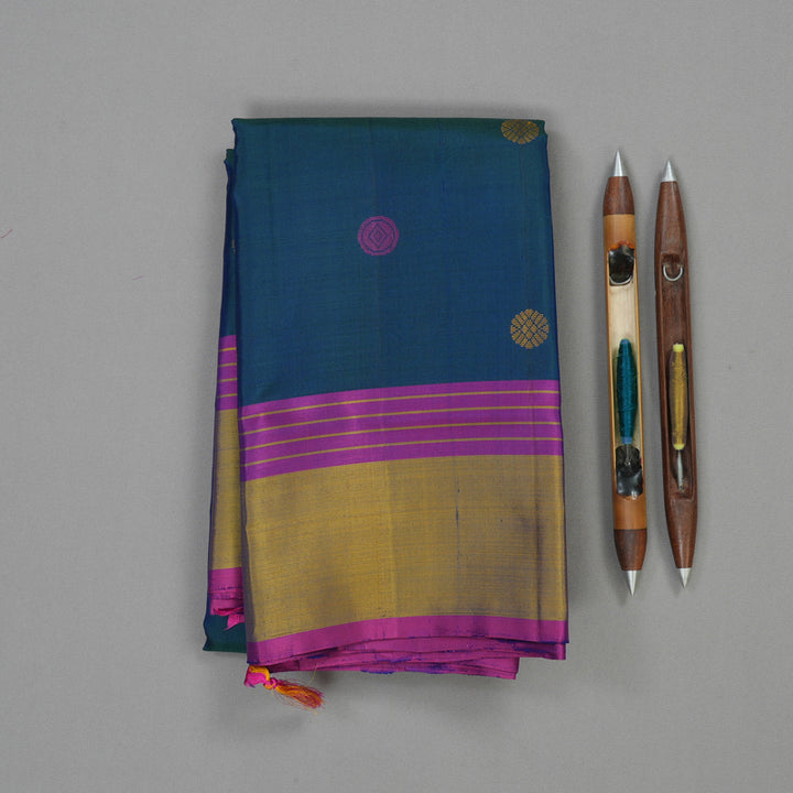 Hayagrivas Handloom Thread Work Silk Saree in Mayilkazhuthu colour KBE1310J1-2