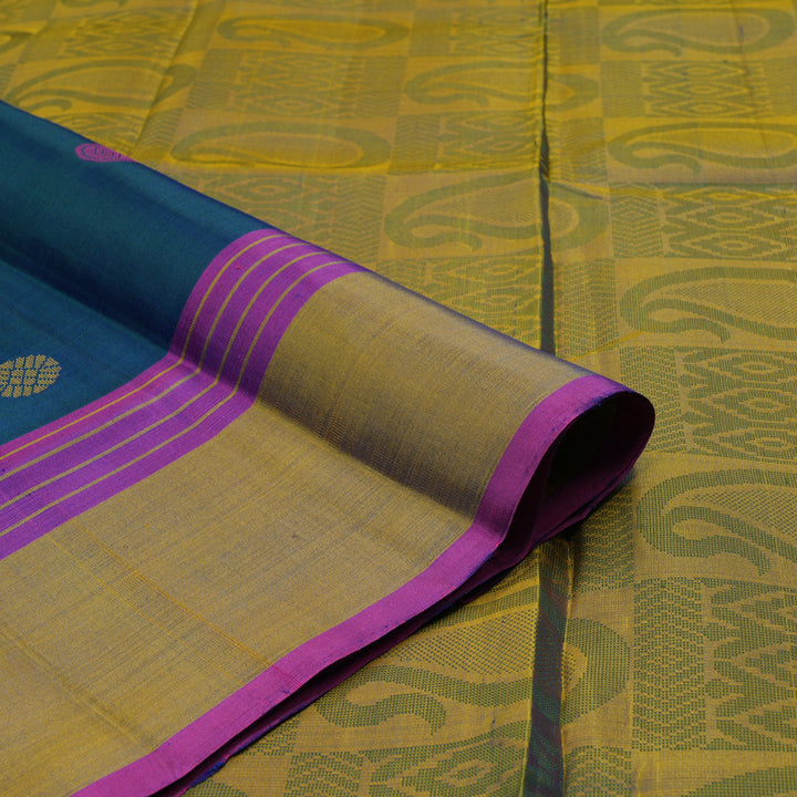 Hayagrivas Handloom Thread Work Silk Saree in Mayilkazhuthu colour KBE1310J1-2