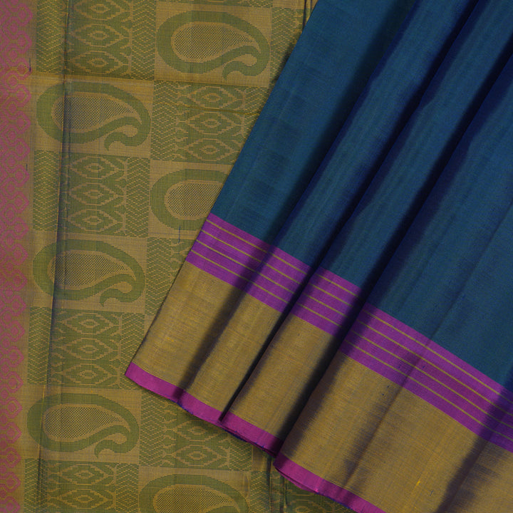 Hayagrivas Handloom Thread Work Silk Saree in Mayilkazhuthu colour KBE1310J1-2