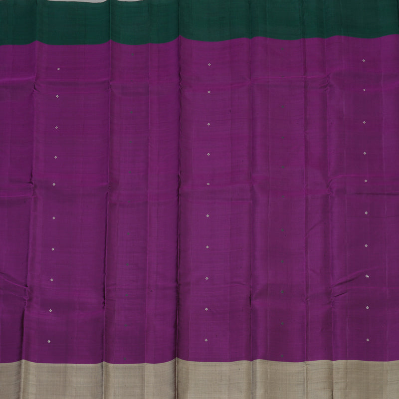 Hayagrivas Handloom Violet Kanjivaram Silk Saree with Ganga Jamuna Border KBE1310J1-6