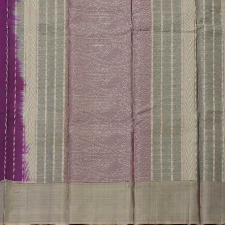 Hayagrivas Handloom Violet Kanjivaram Silk Saree with Ganga Jamuna Border KBE1310J1-6
