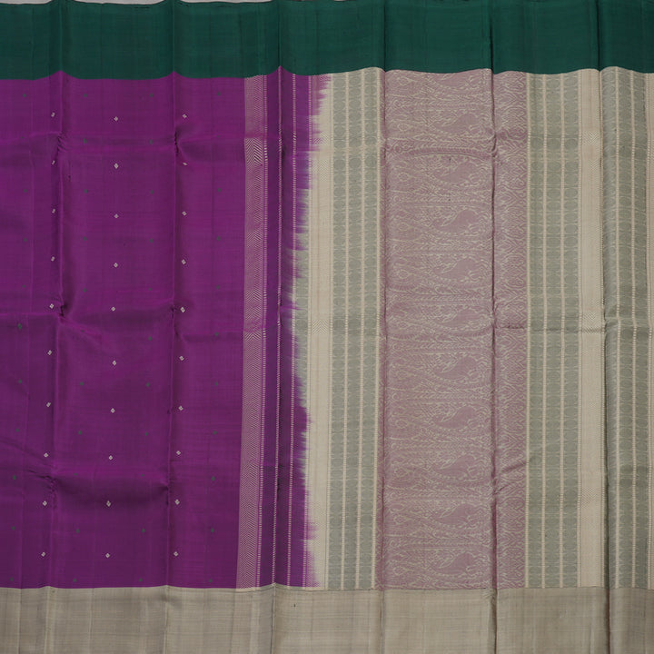 Hayagrivas Handloom Violet Kanjivaram Silk Saree with Ganga Jamuna Border KBE1310J1-6