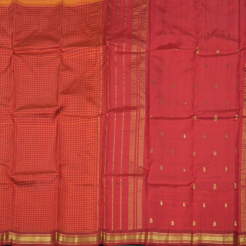 Hayagrivas Maroon Handloom Kanjivaram Silk Saree KBE131D1-10