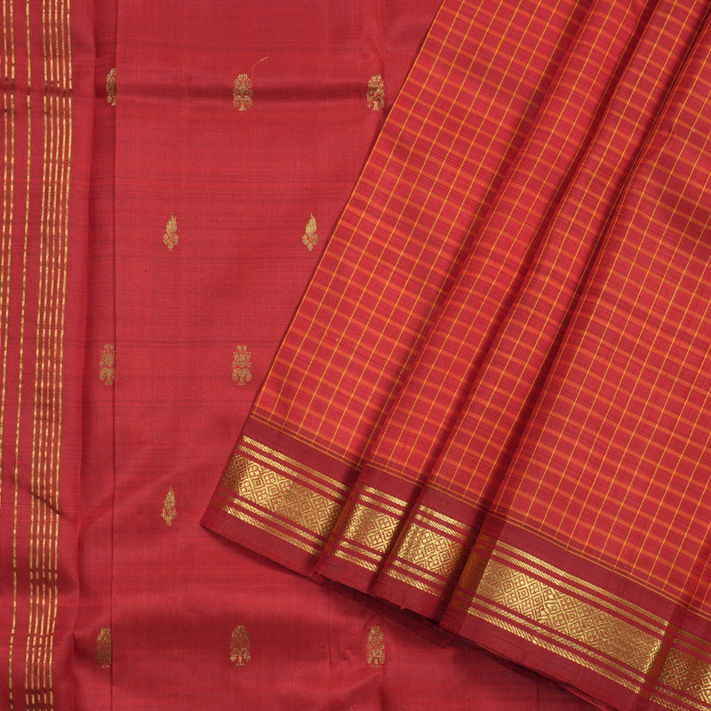 Hayagrivas Maroon Handloom Kanjivaram Silk Saree KBE131D1-10
