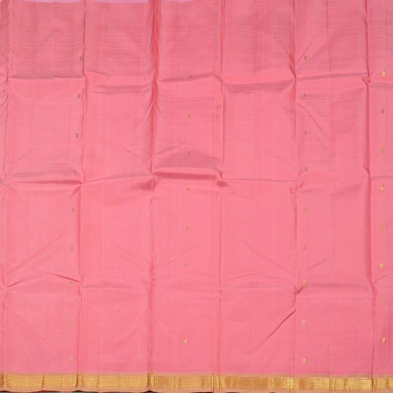 Hayagrivas Peach Pink Handloom Kanjivaram Silk Saree with Sandal Border KBE131D1-13