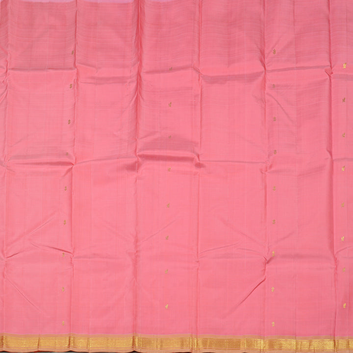 Hayagrivas Peach Pink Handloom Kanjivaram Silk Saree with Sandal Border KBE131D1-13