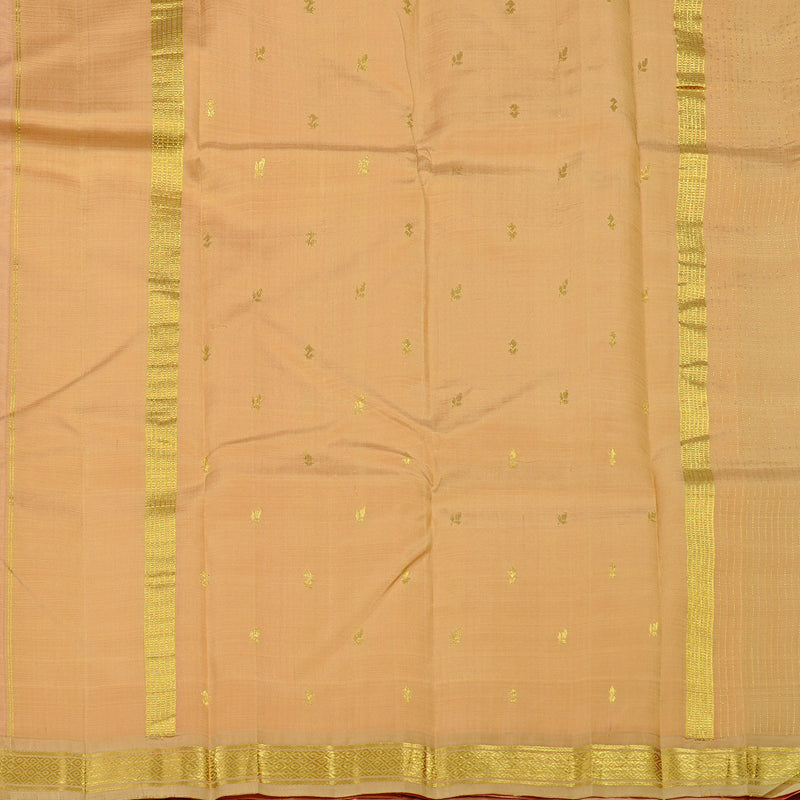 Hayagrivas Peach Pink Handloom Kanjivaram Silk Saree with Sandal Border KBE131D1-13