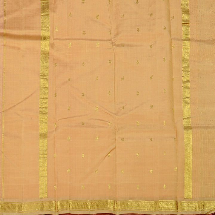 Hayagrivas Peach Pink Handloom Kanjivaram Silk Saree with Sandal Border KBE131D1-13