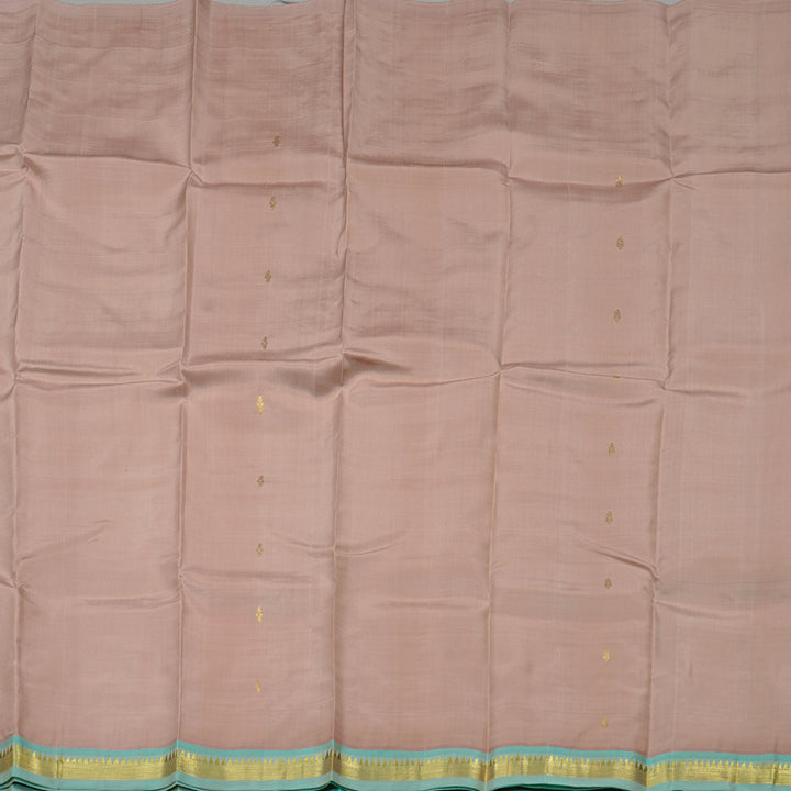 Hayagrivas Onion Pink Handloom Kanjivaram Silk Saree with Sea Green Border KBE131D1-15