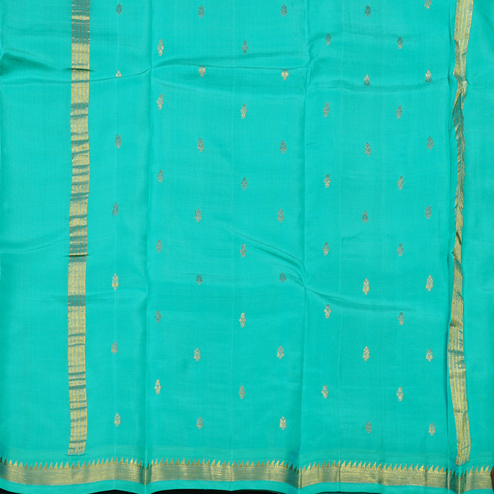 Hayagrivas Onion Pink Handloom Kanjivaram Silk Saree with Sea Green Border KBE131D1-15