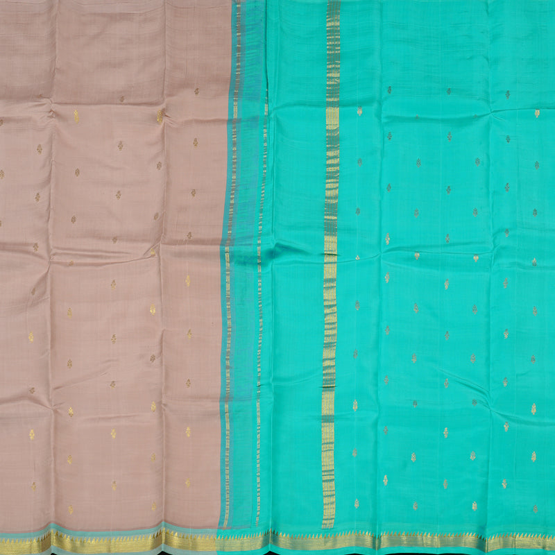 Hayagrivas Onion Pink Handloom Kanjivaram Silk Saree with Sea Green Border KBE131D1-15