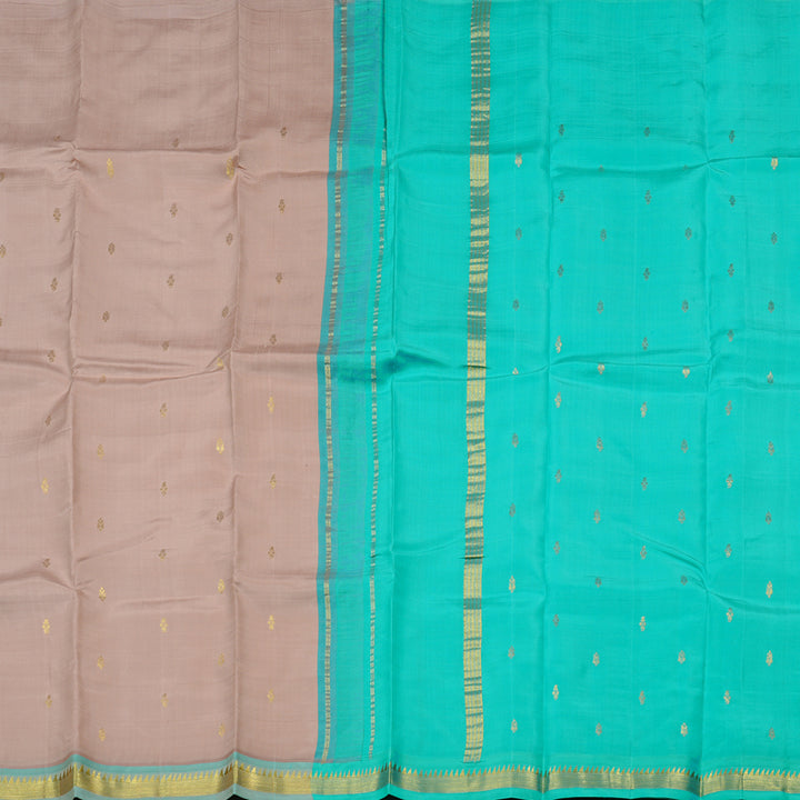 Hayagrivas Onion Pink Handloom Kanjivaram Silk Saree with Sea Green Border KBE131D1-15