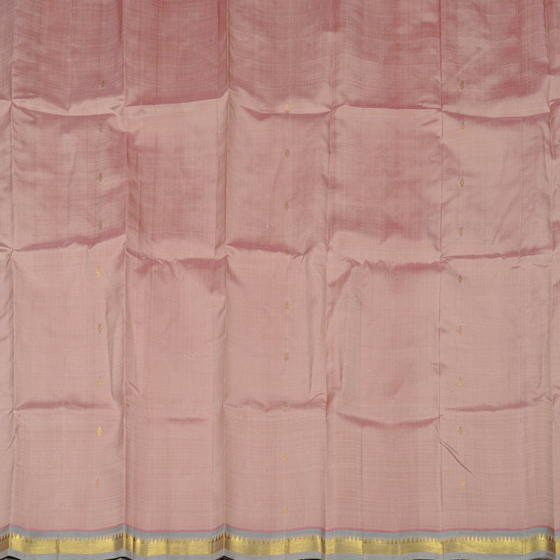 Hayagrivas Onion Pink Handloom Kanjivaram Silk Saree with Powder Blue Border KBE131D1-20