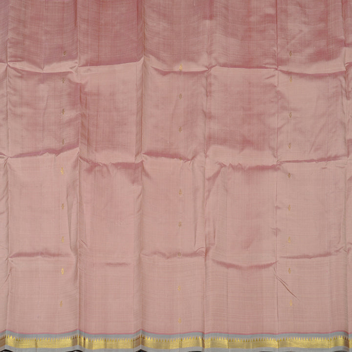 Hayagrivas Onion Pink Handloom Kanjivaram Silk Saree with Powder Blue Border KBE131D1-20