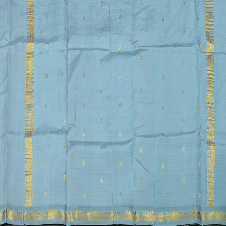 Hayagrivas Onion Pink Handloom Kanjivaram Silk Saree with Powder Blue Border KBE131D1-20