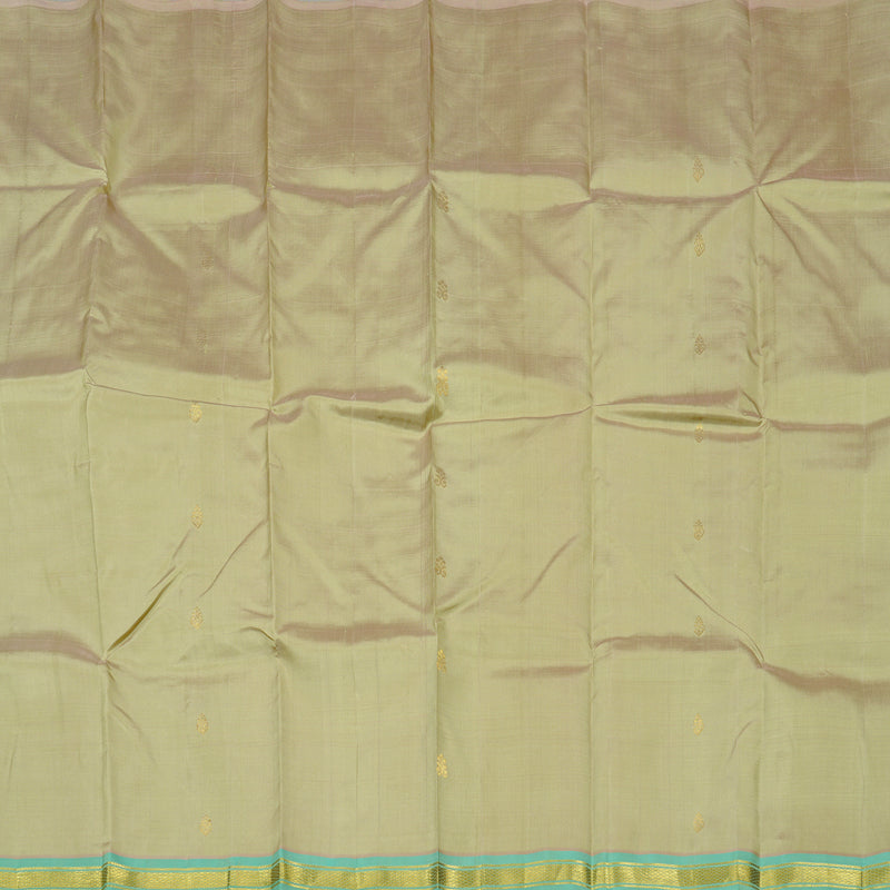 Hayagrivas Light Elaichi Green Handloom Kanjivaram Silk Saree with Sea Green Border KBE131D1-21
