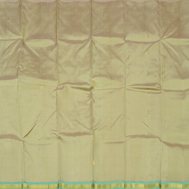 Hayagrivas Light Elaichi Green Handloom Kanjivaram Silk Saree with Sea Green Border KBE131D1-21