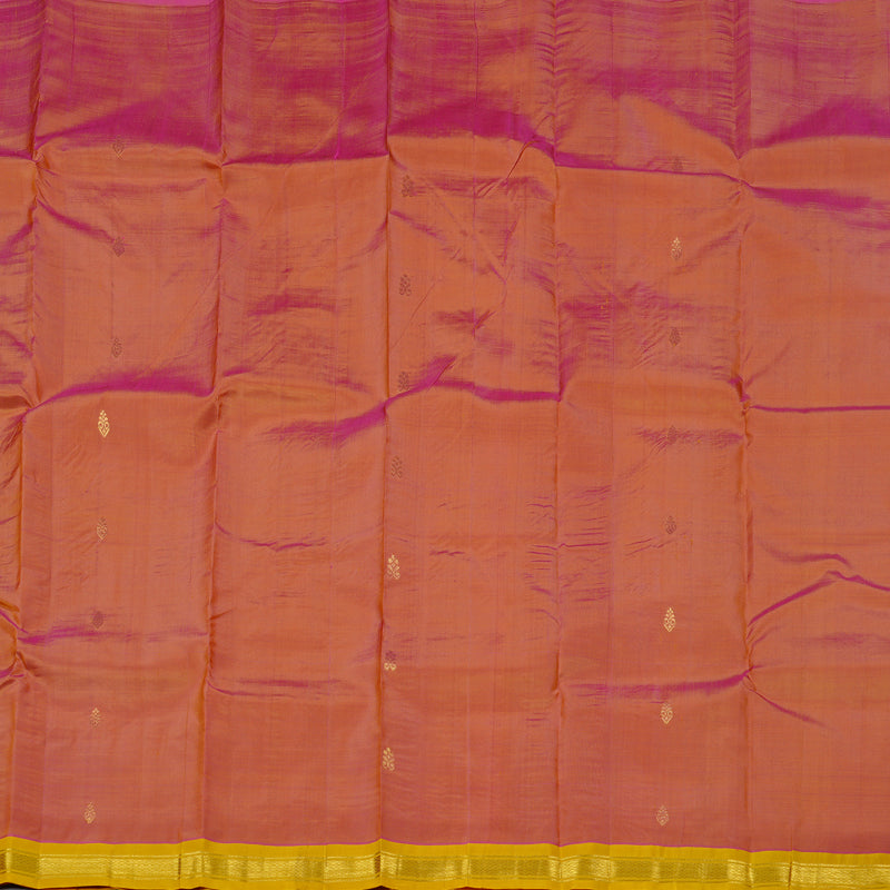 Hayagrivas Onion Pink Handloom Kanjivaram Silk Saree with Lemon Yellow Border KBE131D1-22
