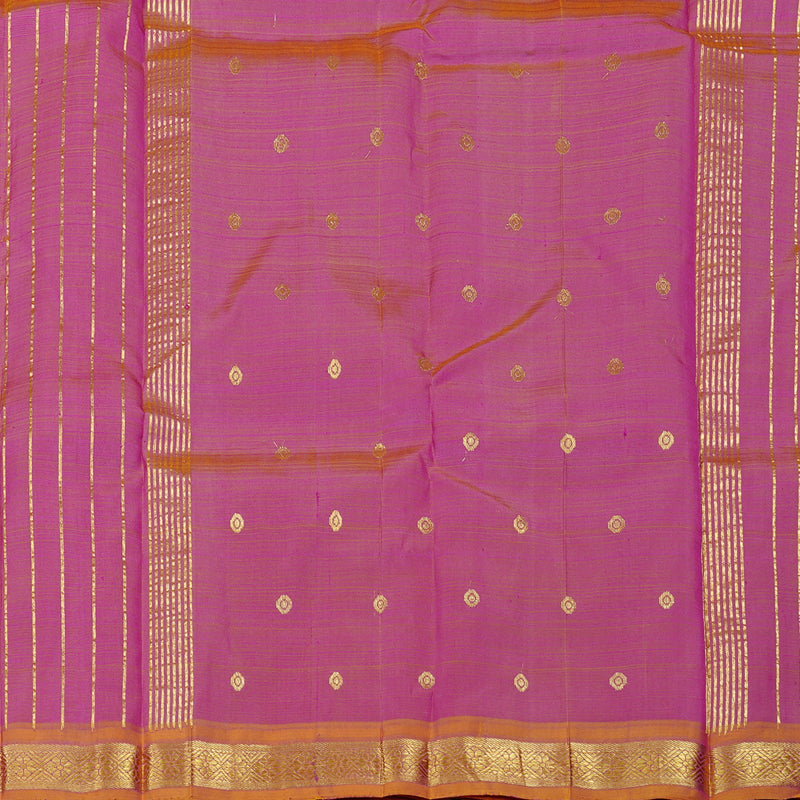 Hayagrivas Purple Handloom Kanjivaram Silk Saree with Honey Mustard Border KBE131D1-23