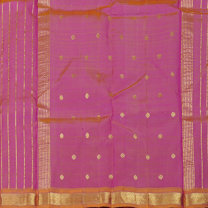 Hayagrivas Purple Handloom Kanjivaram Silk Saree with Honey Mustard Border KBE131D1-23