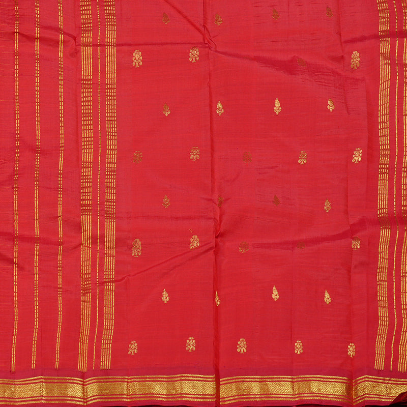 Hayagrivas Red Handloom Kanjivaram Silk Saree with Red Border KBE131D1-9