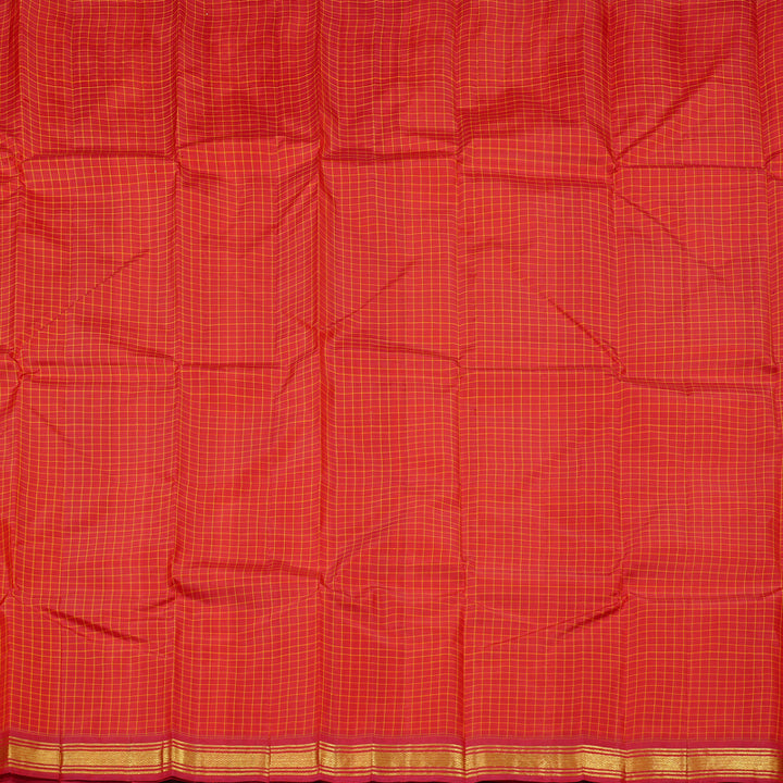 Hayagrivas Red Handloom Kanjivaram Silk Saree with Red Border KBE131D1-9