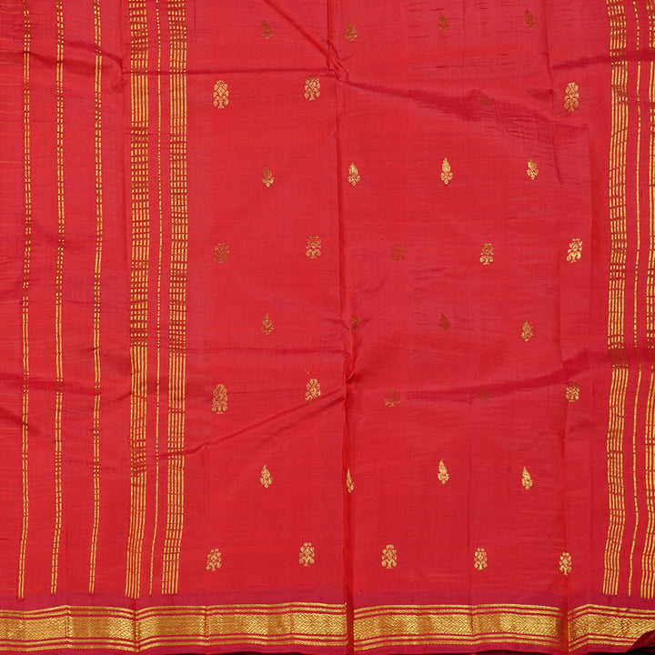 Hayagrivas Red Handloom Kanjivaram Silk Saree with Red Border KBE131D1-9