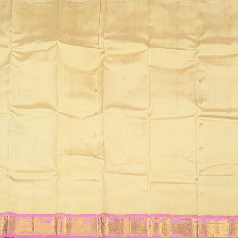 Hayagrivas Sandal Handloom Kanjivaram Silk Saree with Pink Border KBE131D2-15