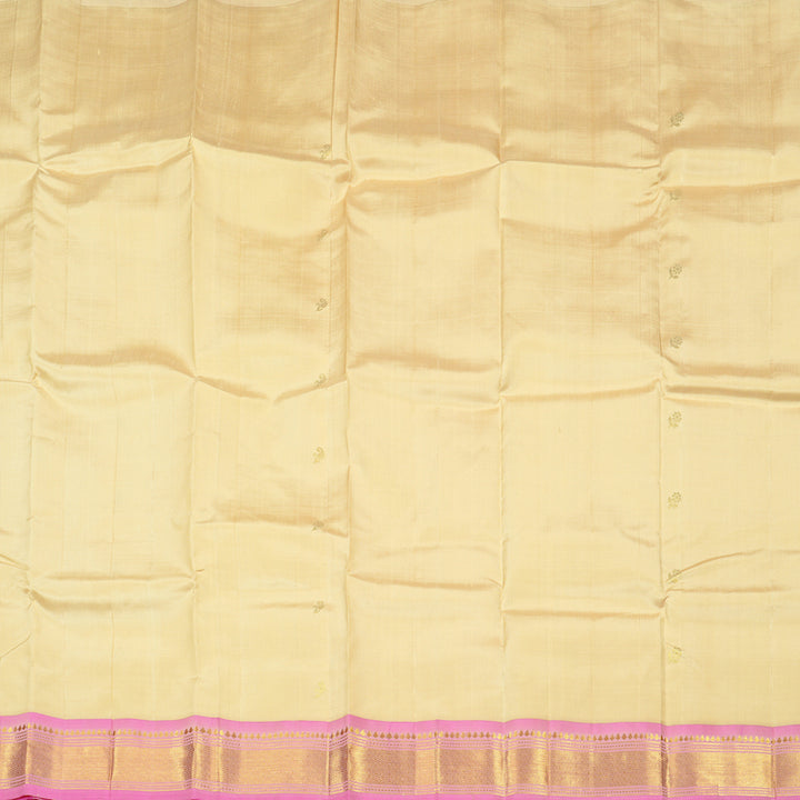 Hayagrivas Sandal Handloom Kanjivaram Silk Saree with Pink Border KBE131D2-15