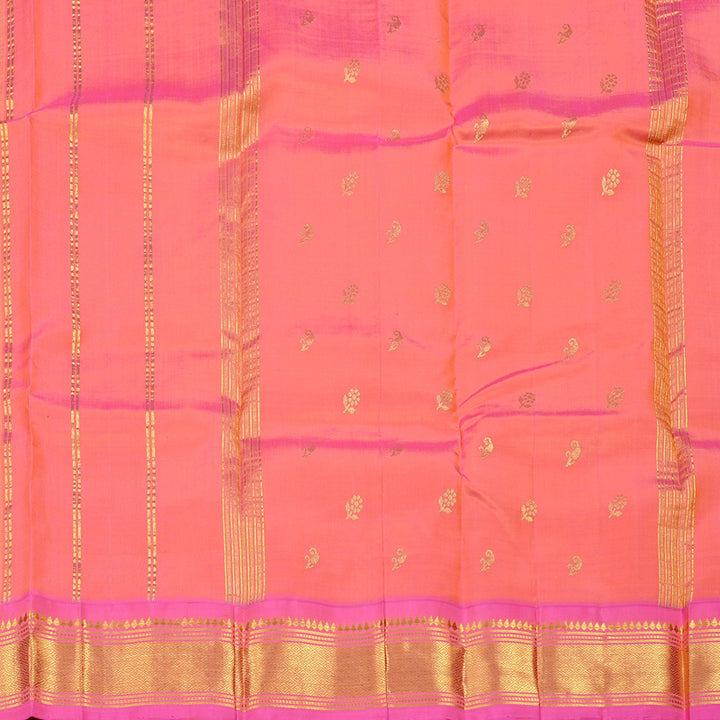 Hayagrivas Sandal Handloom Kanjivaram Silk Saree with Pink Border KBE131D2-15