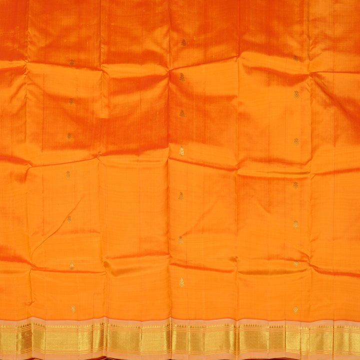 Hayagrivas Mango Yellow Handloom Kanjivaram Silk Saree with Sandal Border KBE131D2-16