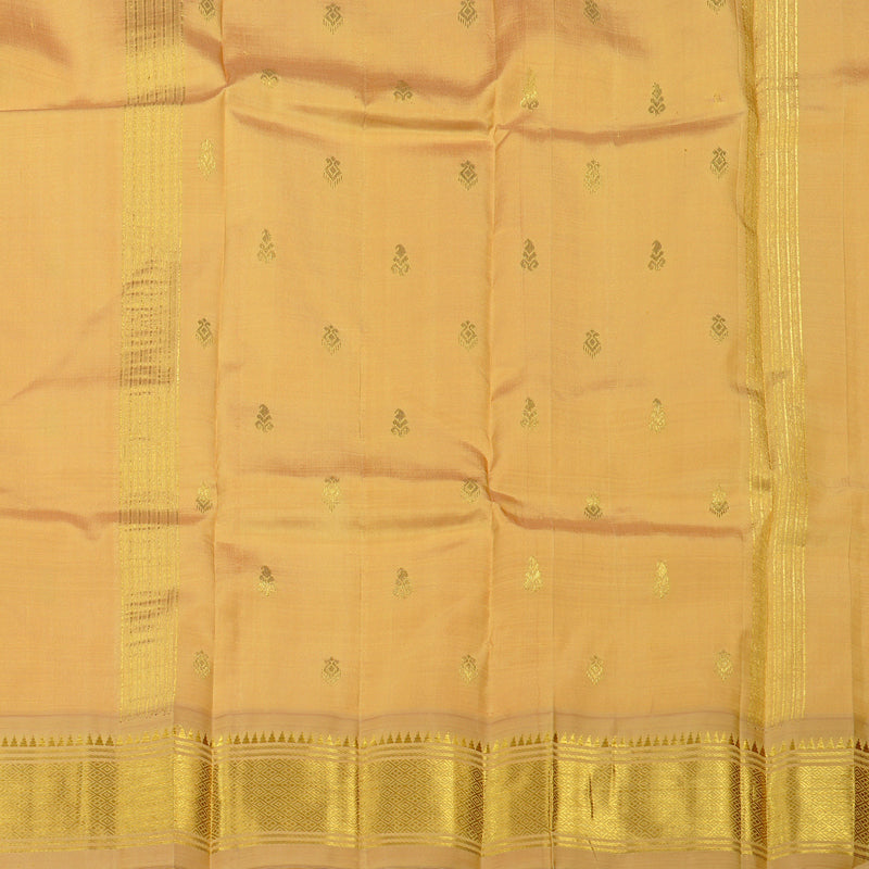 Hayagrivas Mango Yellow Handloom Kanjivaram Silk Saree with Sandal Border KBE131D2-16