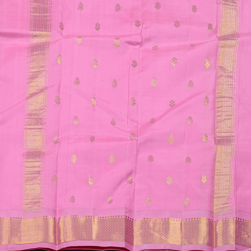 Hayagrivas Sandal Handloom Kanjivaram Silk Saree with Baby Pink Border KBE131D2-3