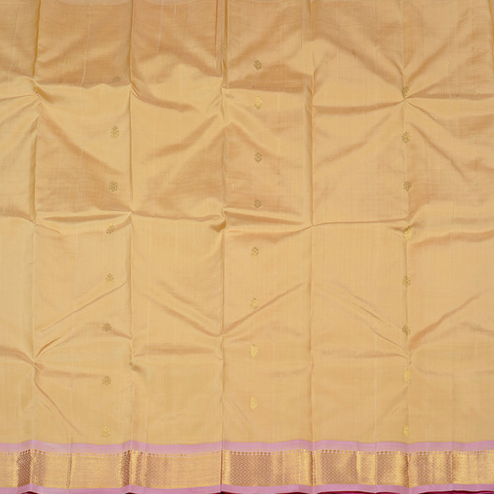 Hayagrivas Sandal Handloom Kanjivaram Silk Saree with Baby Pink Border KBE131D2-3