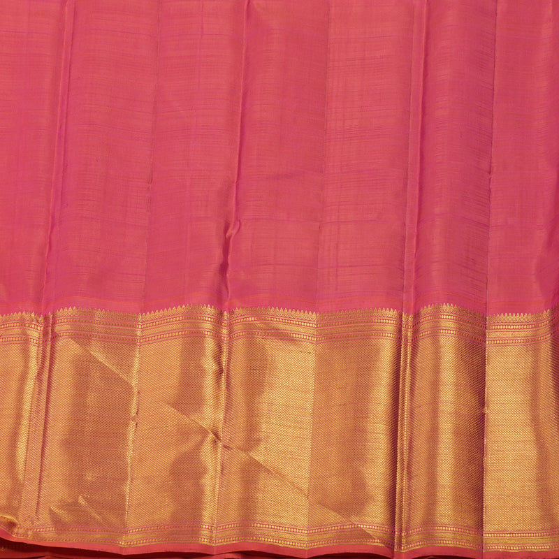 Hayagrivas Handloom Mayilkazhuthu Kanjivaram Silk Saree with Rose Pink Border KBE1327J12-1
