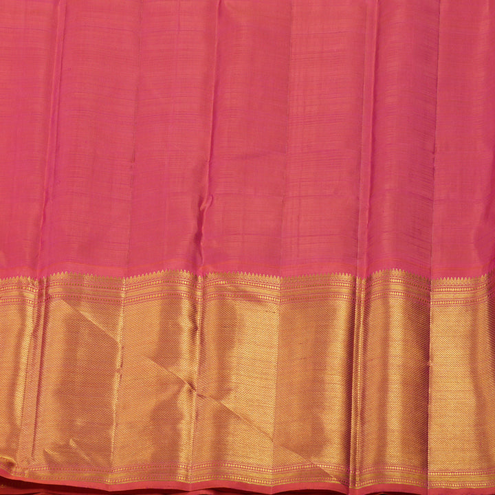 Hayagrivas Handloom Mayilkazhuthu Kanjivaram Silk Saree with Rose Pink Border KBE1327J12-1