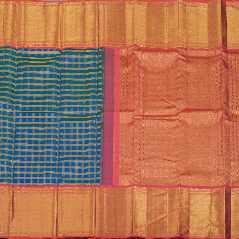 Hayagrivas Handloom Mayilkazhuthu Kanjivaram Silk Saree with Rose Pink Border KBE1327J12-1
