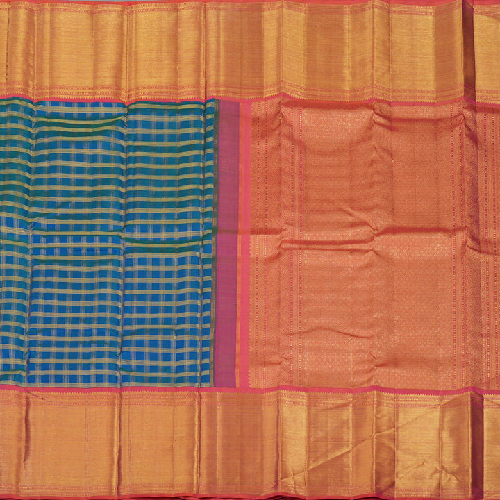 Hayagrivas Handloom Mayilkazhuthu Kanjivaram Silk Saree with Rose Pink Border KBE1327J12-1