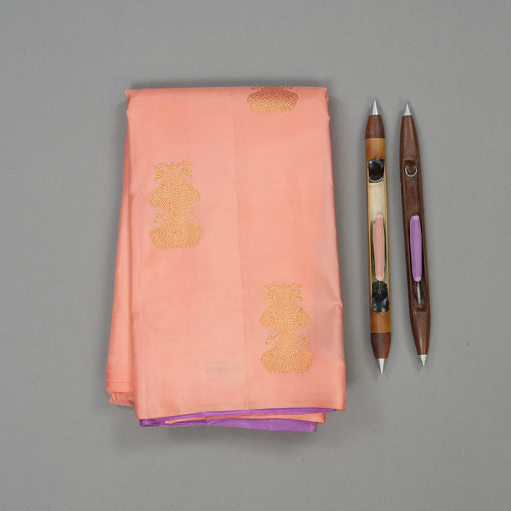 Hayagrivas Handloom Light Pink Kanjivaram Silk Saree KBE1327J3-1