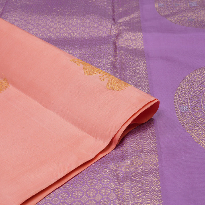 Hayagrivas Handloom Light Pink Kanjivaram Silk Saree KBE1327J3-1
