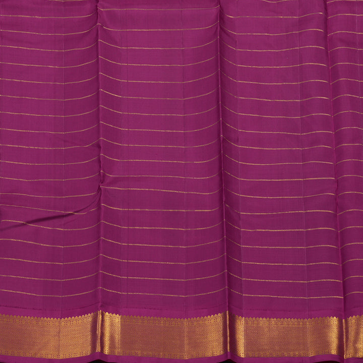 Hayagrivas Handloom Sky Blue Kanjivaram Silk Saree with Magenta Border KBE1327J8-1
