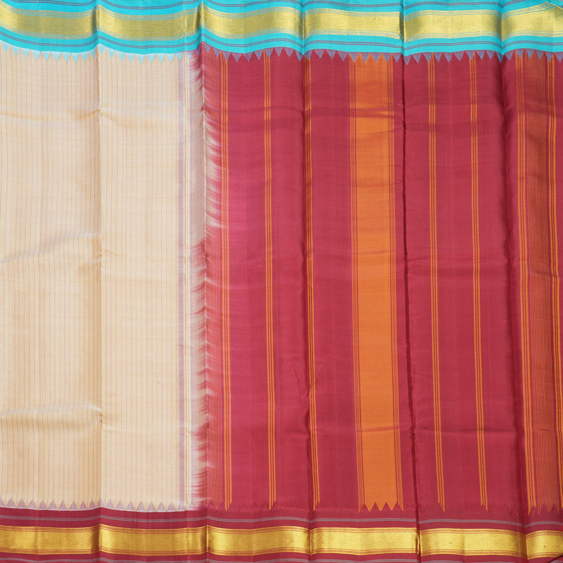 Hayagrivas Handloom Sandal Kanjivaram Silk Saree with Ganga Jamuna Border KBF1328J3-2