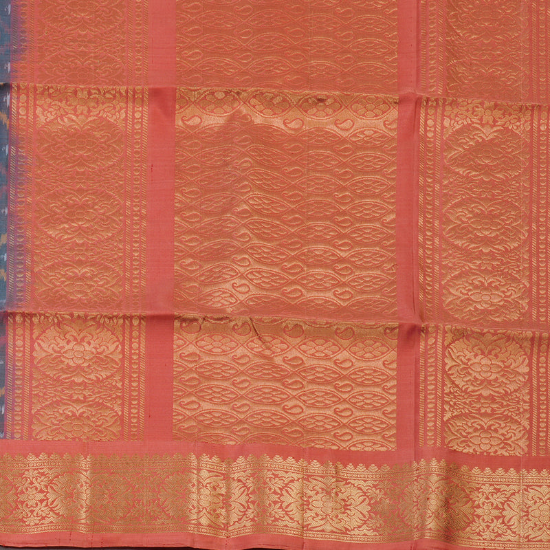 Hayagrivas Handloom Ikkat Soft Silk Saree in Elegant Grey KBE132D1-20