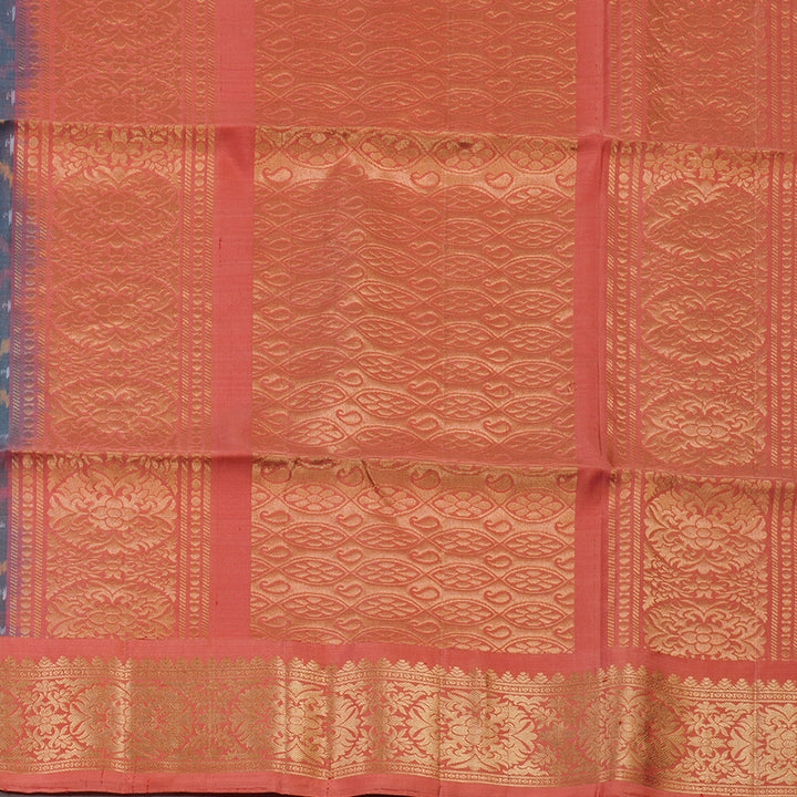 Hayagrivas Handloom Ikkat Soft Silk Saree in Elegant Grey KBE132D1-20