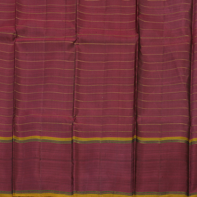 Hayagrivas Handloom Silver Grey Kanjivaram Silk Saree with Ganga Jamuna border KBE1333J11-1