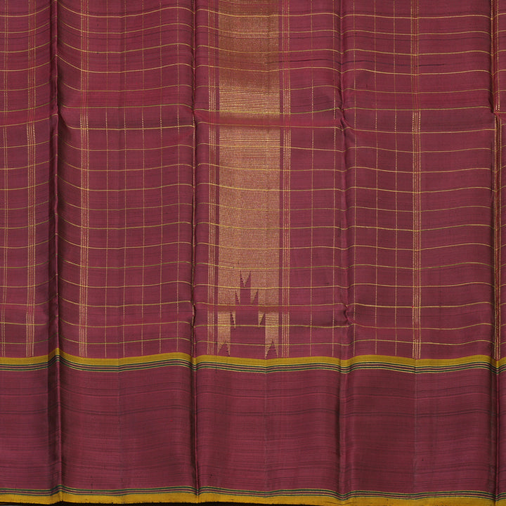 Hayagrivas Handloom Silver Grey Kanjivaram Silk Saree with Ganga Jamuna border KBE1333J11-1