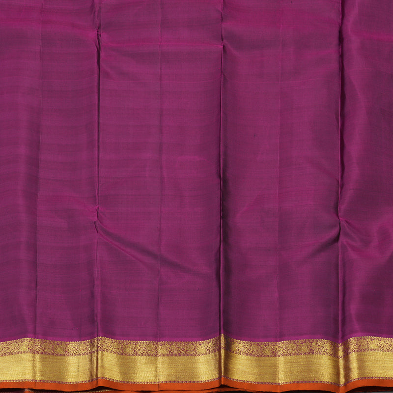 Hayagrivas Handloom Bottle Green Kanjivaram Silk Saree with Purple Border KBE1333J6-1