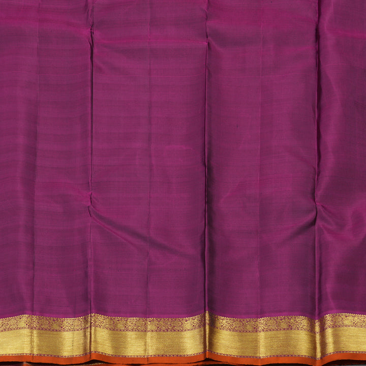 Hayagrivas Handloom Bottle Green Kanjivaram Silk Saree with Purple Border KBE1333J6-1