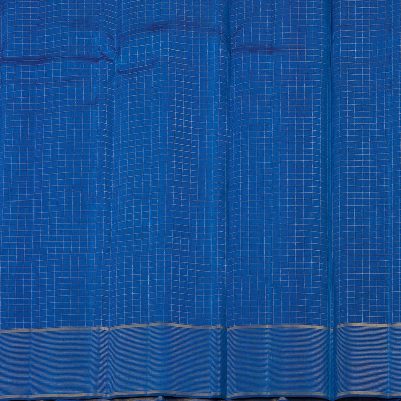 Hayagrivas Handloom Sky Blue Kanjivaram Silk Saree with Dark Blue Border KBE1334J2-2