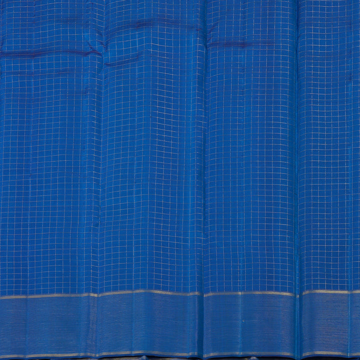 Hayagrivas Handloom Sky Blue Kanjivaram Silk Saree with Dark Blue Border KBE1334J2-2